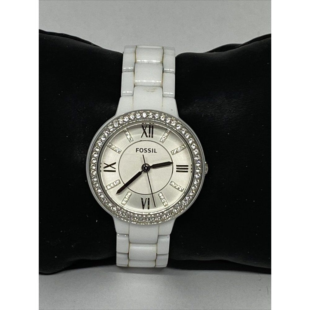 Fossil Virginia CE1086 Women White Ceramic Analog